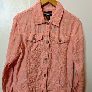 SOLD - Jones New York corral 100% linen jacket, size M